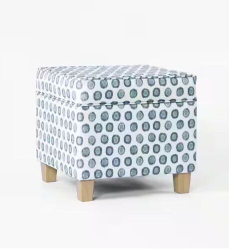 Homepop Small Medallion Ikat Print Upholstered Square Storage Ottoman - Lot 754