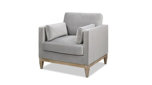 36" Modern Farmhouse Arm Chair, Opal Grey - Lot 483