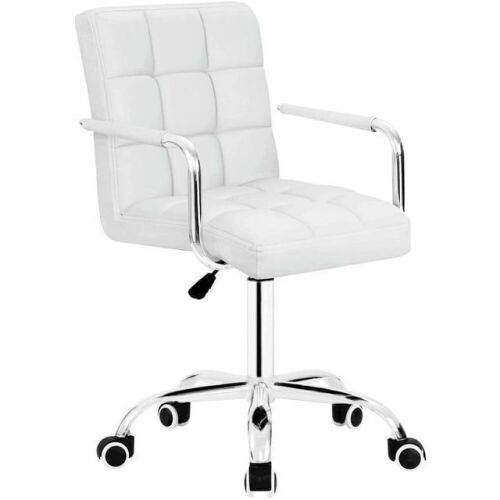 Ribbed Faux Leather Mid-Back Adjustable Office Chair  - Lot 613