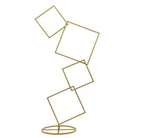 75.2 in. x 19.7 in. Gold Metal Square Pillar Backdrop Stand Detachable 4 Tier Flower Arch Frame - Lot 733
