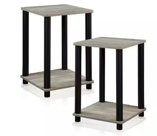 Furinno Hadyn 20 in. French Oak Grey Simple End Table, Set of 2   - Lot 570