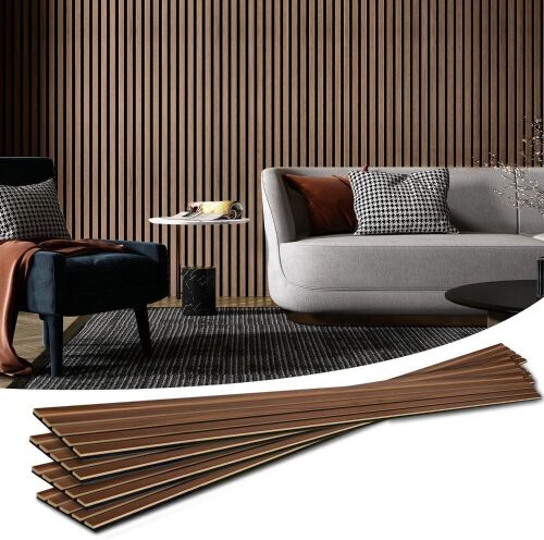 Art3d 4-Piece Wood Slat Acoustic Panels, Walnut - Lot 720