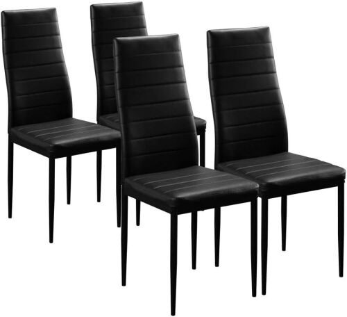 Black Dining Chair with Curved Back, 300lb Capacity, Set of 4 - Lot 491