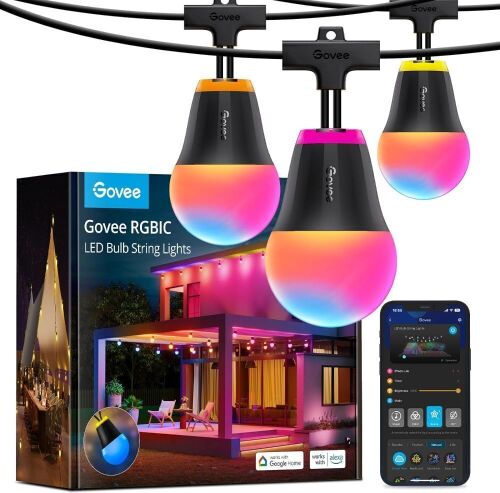 Govee Outdoor String Lights H1 RGBIC LED 50'  - Lot 466
