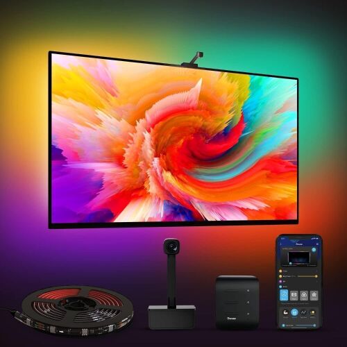 Govee DreamView T1 TV Backlight RGBIC LED WiFi Enabled 16.4' for TVs 75-85"  - Lot 564