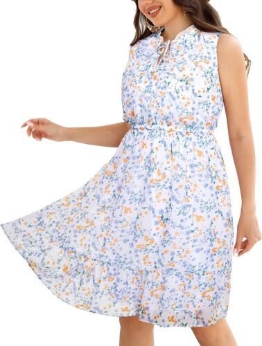 Lot of (4) Pinup Fashion Plus Size Summer Tie Crewneck Short Dress, Size 18  - Lot 263