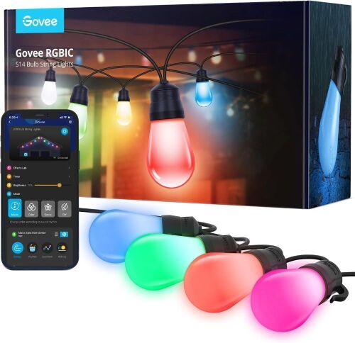 Govee RGBIC LED String Lights with 30 Bulbs, 2 Ropes of 48ft - Lot 624