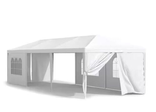 10 ft. x 30 ft. White Outdoor Gazebo Wedding Party Tent with Removable Sidewalls  - Lot 129