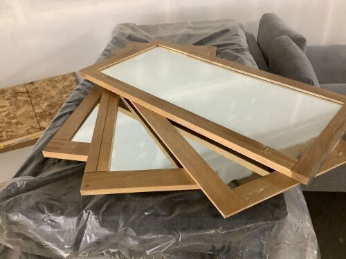 Lot of (4) Solid Oak Framed Mirrors 24" x 47" - Damaged Frames - Lot 307
