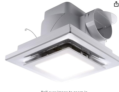 Zeyzer Bathroom Exhaust Fan with LED Light Ceiling Mount, 110 CFM 1.0 Sones 4 Inches Duct 110V, White - Lot 191