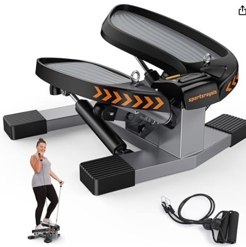 Sportsroyals Stair Stepper for Exercises-Twist Stepper with Resistance Bands and 330lbs Weight Capacity - Lot 214