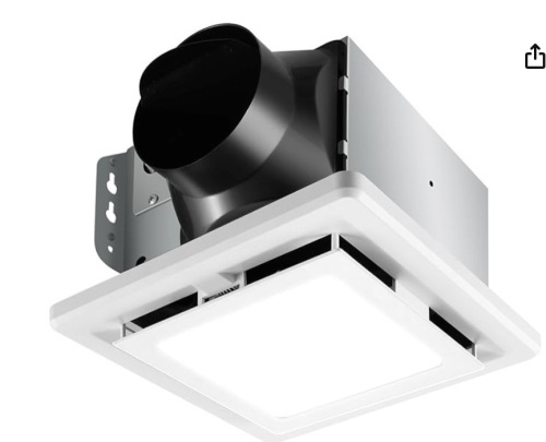 JOEAONZ Bathroom Fan with Light 110 CFM Quiet, 6500K 800LM Household Ventilation Fan Light Combo, Energy Saving Ceiling Mount Bathroom Exhaust Fan, Multipurpose Bath Extractor Fan, Easy to Install - Lot 195