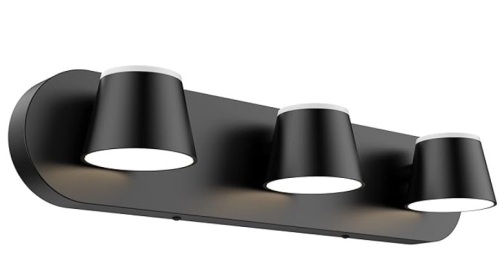 URSOLA 3 Light Bathroom Vanity Light LED Black Bathroom Light Fixtures Up and Down Rotatable Dimmable 20 inch Bathroom Lighting - Lot 234