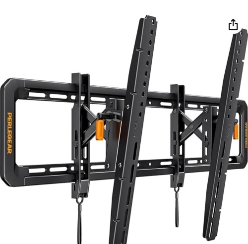 Perlegear Advanced Tilt TV Wall Mount, UL-Listed Wall Mount TV Bracket for Most 42-90 inch TVs up to 150 lbs, Full Tilt with 6-inch Arm Extension, Fits 16″/24″ Wood Studs, Max VESA 600x400mm - Lot 235