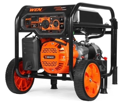 WEN GN5602X 5600-Watt Portable Generator, Electric Start, 224cc, Transfer-Switch and RV-Ready with CO Shutdown Sensor $396.30 - Lot 123