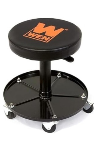 WEN 73012 300-Pound Capacity Pneumatic Rolling Mechanic Stool Seat - Lot 301