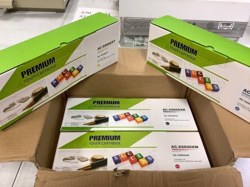 Lot of 4 toner cartridges-yellow, black, cyan, magenta - Lot 264