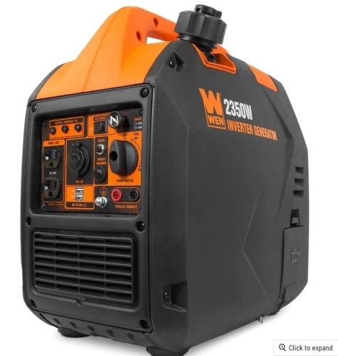 WEN 56235i Super Quiet 2350-Watt Portable Inverter Generator with Fuel Shut Off, CARB Compliant, Ultra Lightweight$429.99 - Lot 144