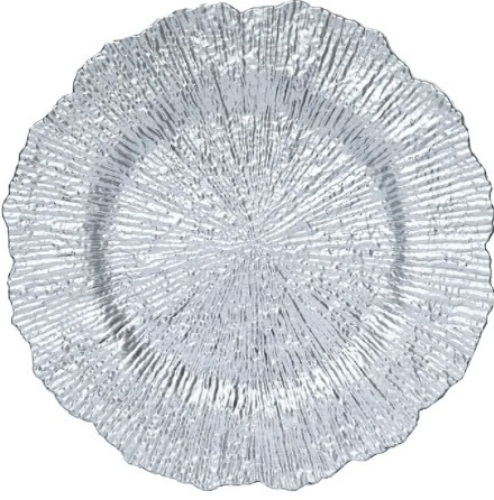 Silver Reef Charger Plates, 13" Table Chargers for Dinner Plate, Box of 50 Elegant Plastic Chargers Bulk Wedding, Tabletop Decor for Party, Events, Holidays. - Lot 281