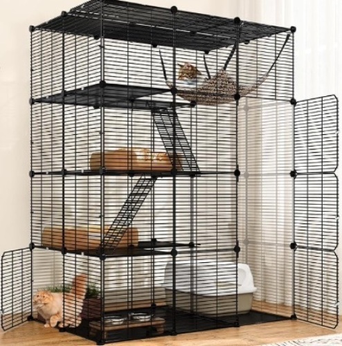 4 Tier Cat Cage LargeKennels for 1-3 Cats, Indoor $99.99 - Lot 283