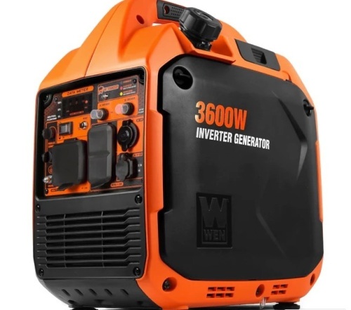 WEN 56360iX Quiet and Lightweight 3600-Watt RV-Ready Portable Inverter Generator with Fuel Shut Off and CO Watchdog - Lot 325