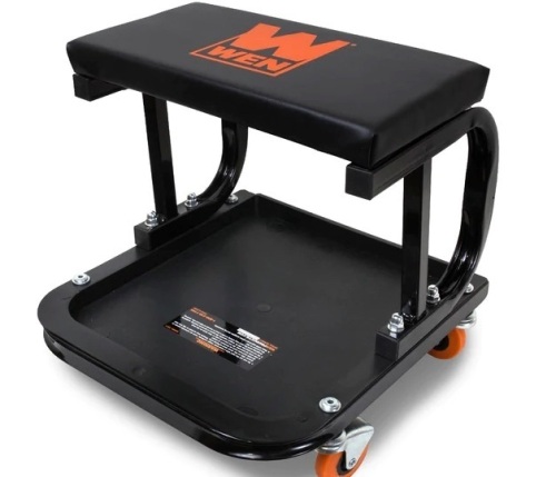 WEN 73011T 250-Pound Capacity Rolling Mechanic Seat with Onboard Storage  - Lot 339
