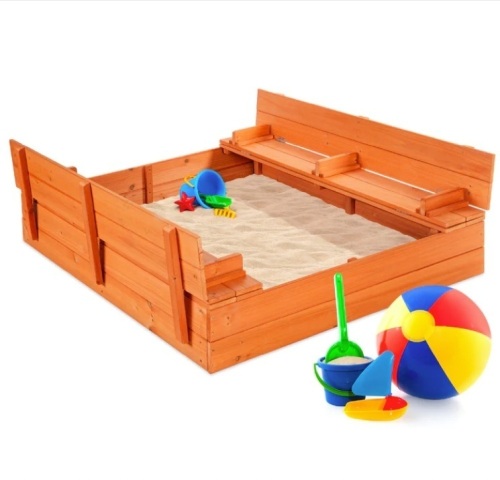Kids Cedar Sandbox w/ Sand Screen, 2 Benches - 47x47in$189.99 - Lot 398