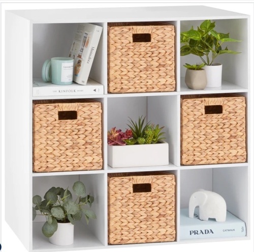 9-Cube Bookshelf Storage Display w/ 3 Removable Panels, Customizable Design $139.99 - Lot 401