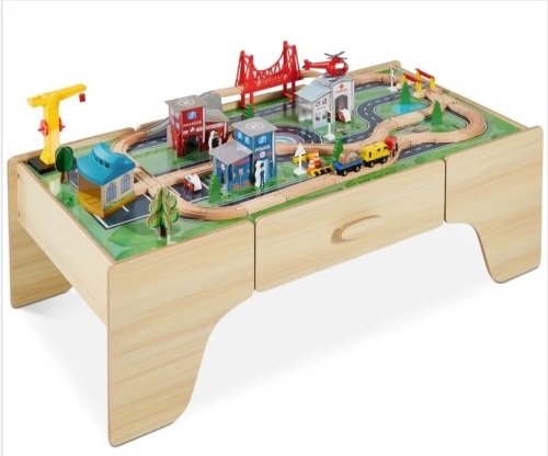 35-Piece Train Table, Large Multipurpose Playset w/ Reversible Table Top $269.99 - Lot 402