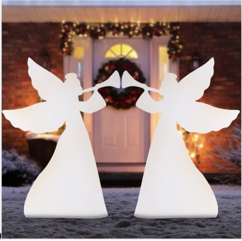 Set of 2 Christmas Angel Yard Decorations w/ Weather-Resistant PVC - 3ft $119.99 - Lot 403