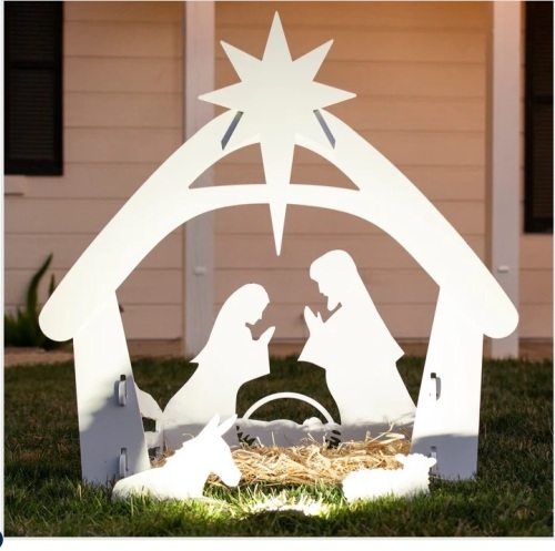Christmas Nativity Scene Yard Decoration w/ Water Resistant PVC - 4ft $149.99 - Lot 404