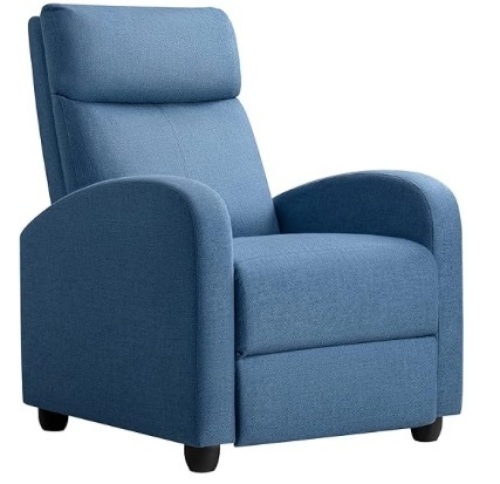 JUMMICO Recliner Chair Adjustable Home Theater Single Fabric Recliner Sofa Furniture with Thick Seat Cushion and Backrest Modern Living Room Recliners  - Lot 383