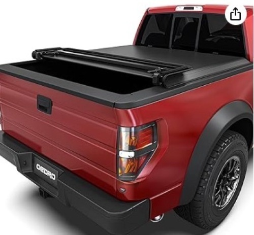 Quad Fold Tonneau Cover Soft Four Fold Truck Bed Covers Compatible with 2009-2014 Ford F-150 F150 5.6' Bed - Lot 396