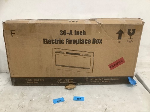 36in Electric Fireplace Box Multi-Colored - Lot 107