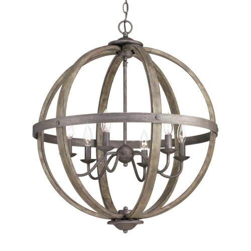Keowee 6-Light Artisan Iron Farmhouse Orb Chandelier - Lot 374