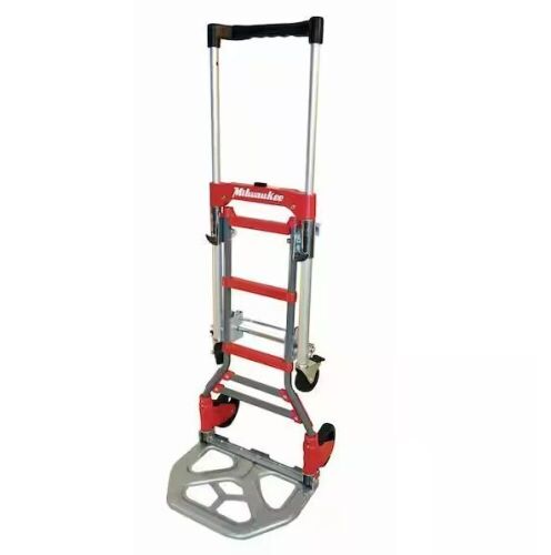 Milwaukee 150 lbs. Vertical and 300 lbs. Horizontal Capacity Folding Convertible Hand Truck  - Lot 444