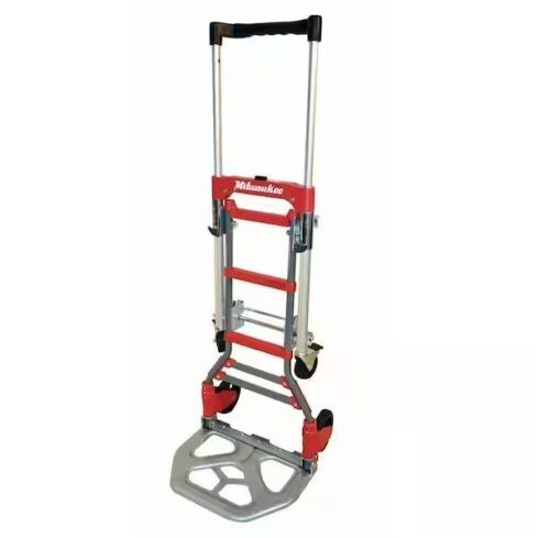 Milwaukee 150 lbs. Vertical and 300 lbs. Horizontal Capacity Folding Convertible Hand Truck  - Lot 504