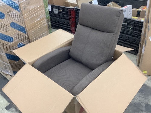 Fabric Recliner Chair with Padded Seat and Massage Backrest - Lot 198