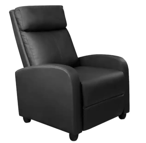 Black Single Recliner Chair Padded Seat PU Leather - Lot 248