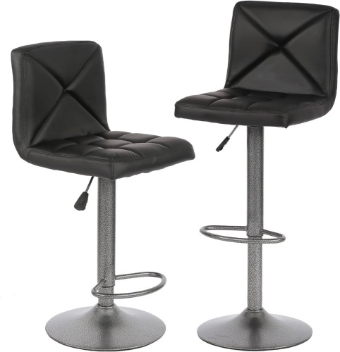 Counter Height Swivel Stool PU Leather, Set of 2   - Lot 288