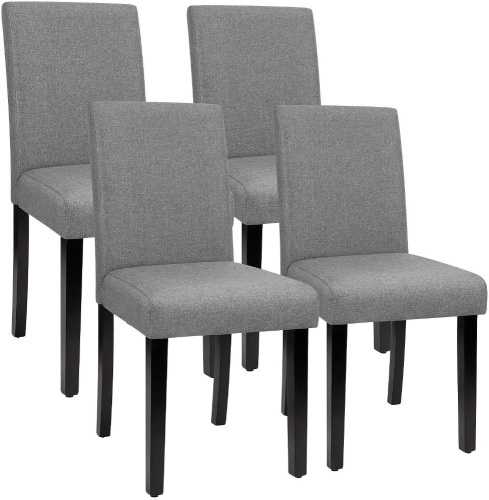 Urban Style Fabric Parson Dining Chairs with Solid Wood Legs, Set of 4 - Lot 328