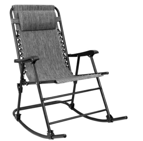 Outdoor Rocking Zero Gravity Wide Recliner Chair, Gray - Lot 338