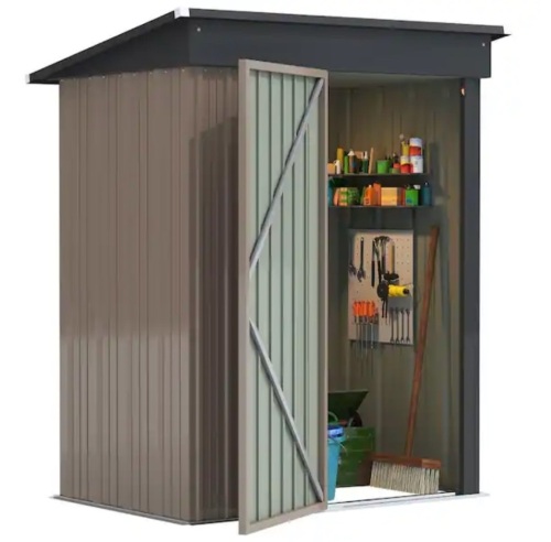 3 ft. W x 5 ft. D Outdoor Metal Storage Shed - Lot 53