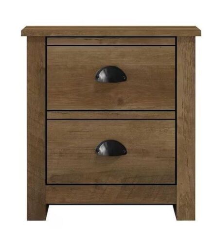 Geordano 2-Drawer Knotty Oak Nightstand Sidetable  - Lot 426