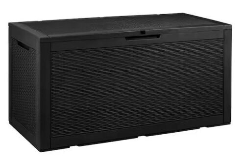 100 Gal. Waterproof Black Resin Lockable Deck Box  - Lot 665