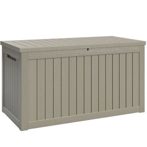230 Gallon Light Brown Plastic Deck Box  - Lot 362