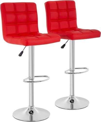 Height Adjustable Counter Stools, Red, Set of 2  - Lot 715