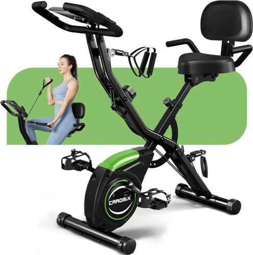 Caromix Folding 4 in 1 Stationary Exercise Bike, 16-Level Magnetic Resistance, 330LB Capacity  - Lot 446