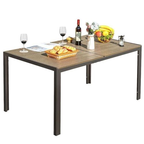 Outdoor Square Patio Dining Table with Steel Frame - Lot 681
