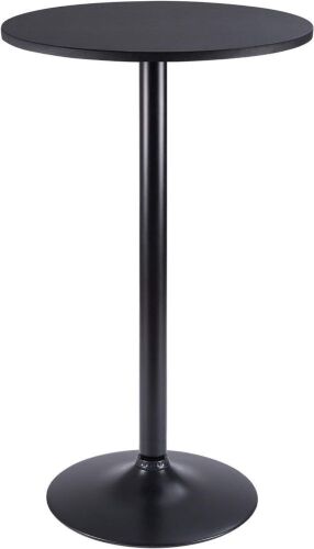 Round Bar Height Cocktail Table Metal Base MDF Top, 23.8-Inch Top, 39.5-Inch Height - Unknown if Hardware is Complete - Lot 553
